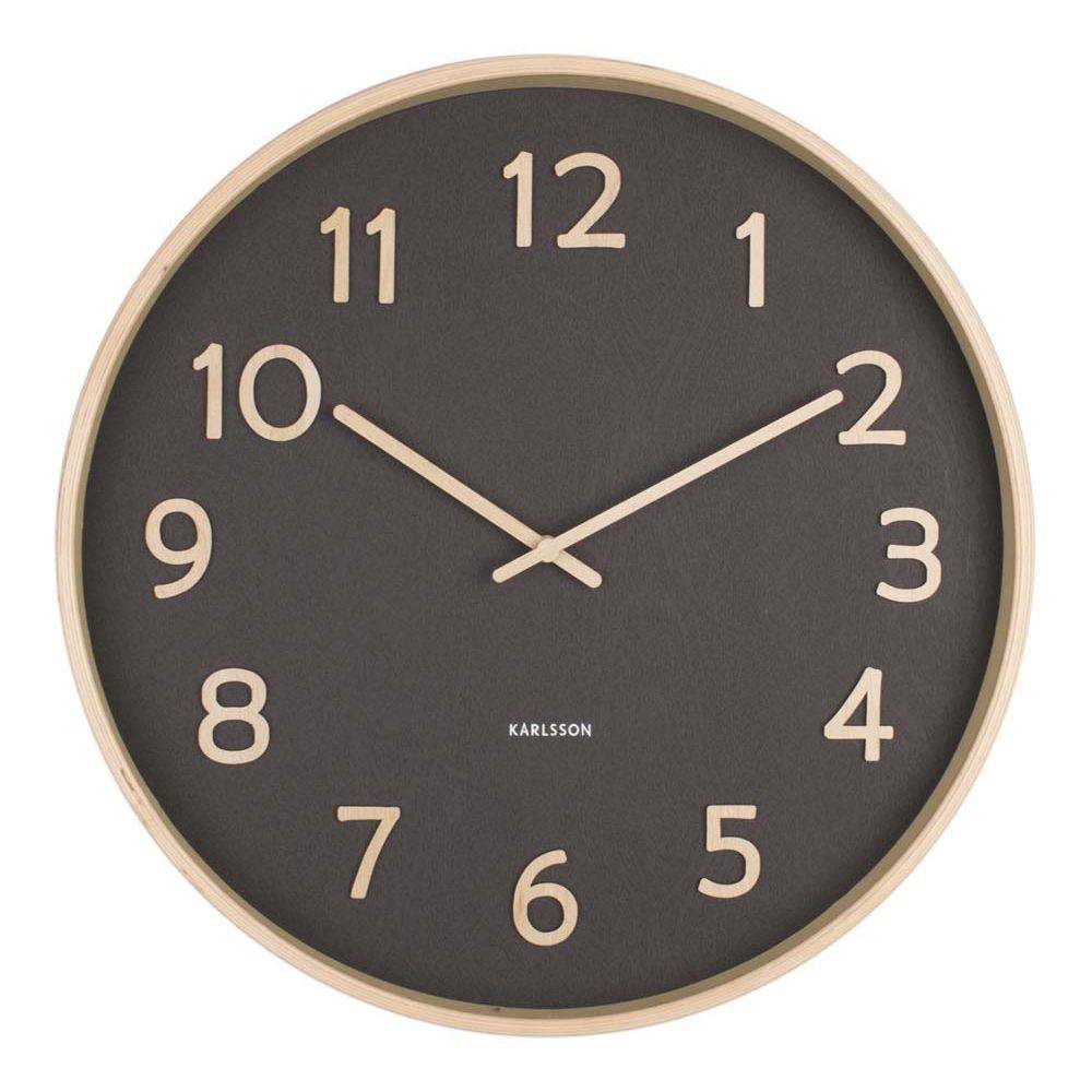 Karlsson - Horloge ronde en bois Pure  40 cm Noir - Image 3
