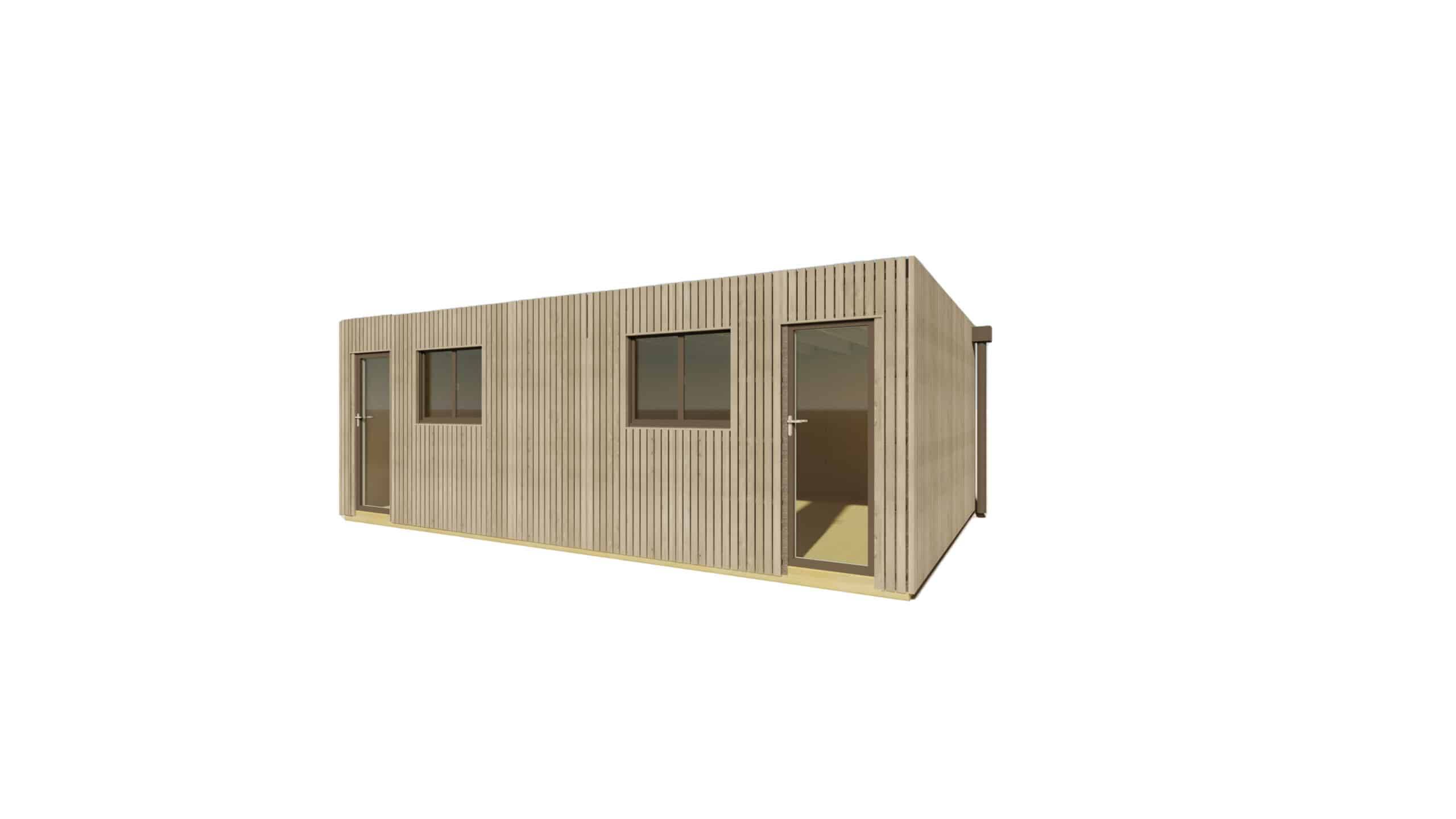 Sans Marque - STUDIO DE JARDIN / 35,8 m2 - 7,75 x 4,62m / Plancher isolé / Bardage Gris / Intérieur OSB / Livraison Gratuite / Studio Français - Image 2