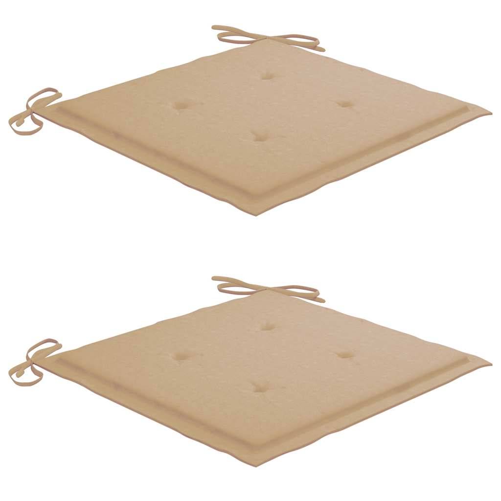 Chaise de jardin bois teck beige 50 x 53 x 90 cm - PANGIVO - Image 6