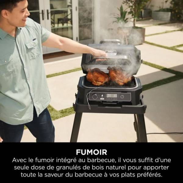 Barbecue Electrique - Grillade  électrique et fumoir NINJA - Woodfire Pro XL OG850EU - 4 programmes de cuisson - Thermosonde intégrée - Image 4