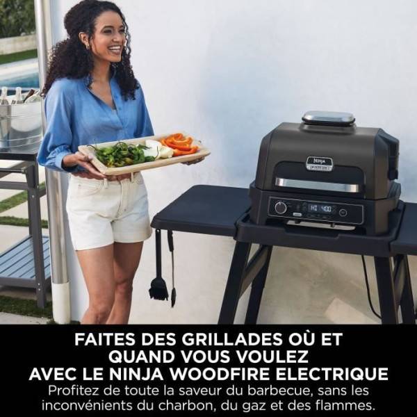 Barbecue Electrique - Grillade  électrique et fumoir NINJA - Woodfire Pro XL OG850EU - 4 programmes de cuisson - Thermosonde intégrée - Image 6