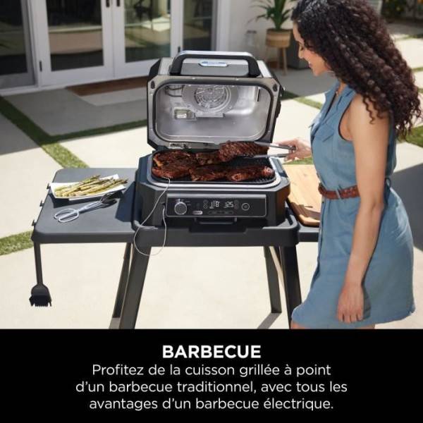 Barbecue Electrique - Grillade  électrique et fumoir NINJA - Woodfire Pro XL OG850EU - 4 programmes de cuisson - Thermosonde intégrée - Image 3