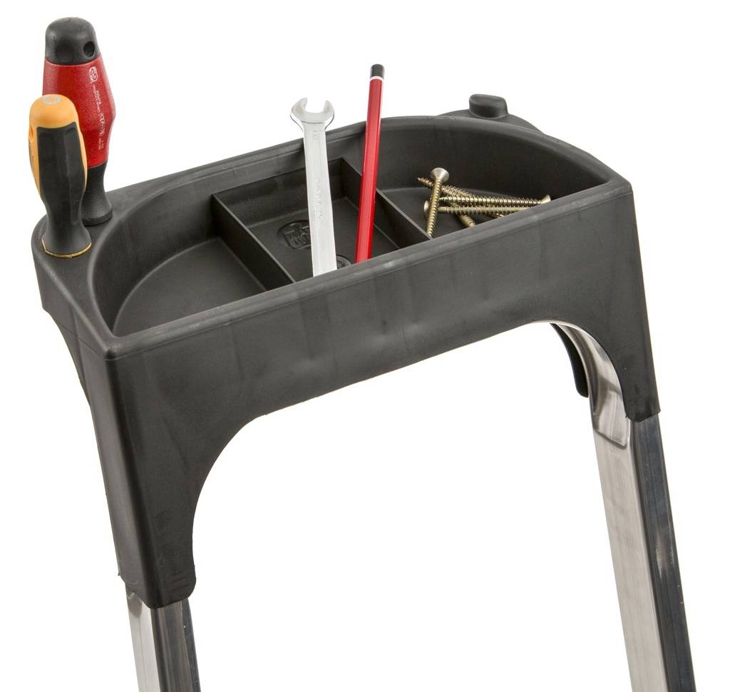 Escabeau aluminium 3 marches avec porte-outils et double rivet - ESCALO - Image 3