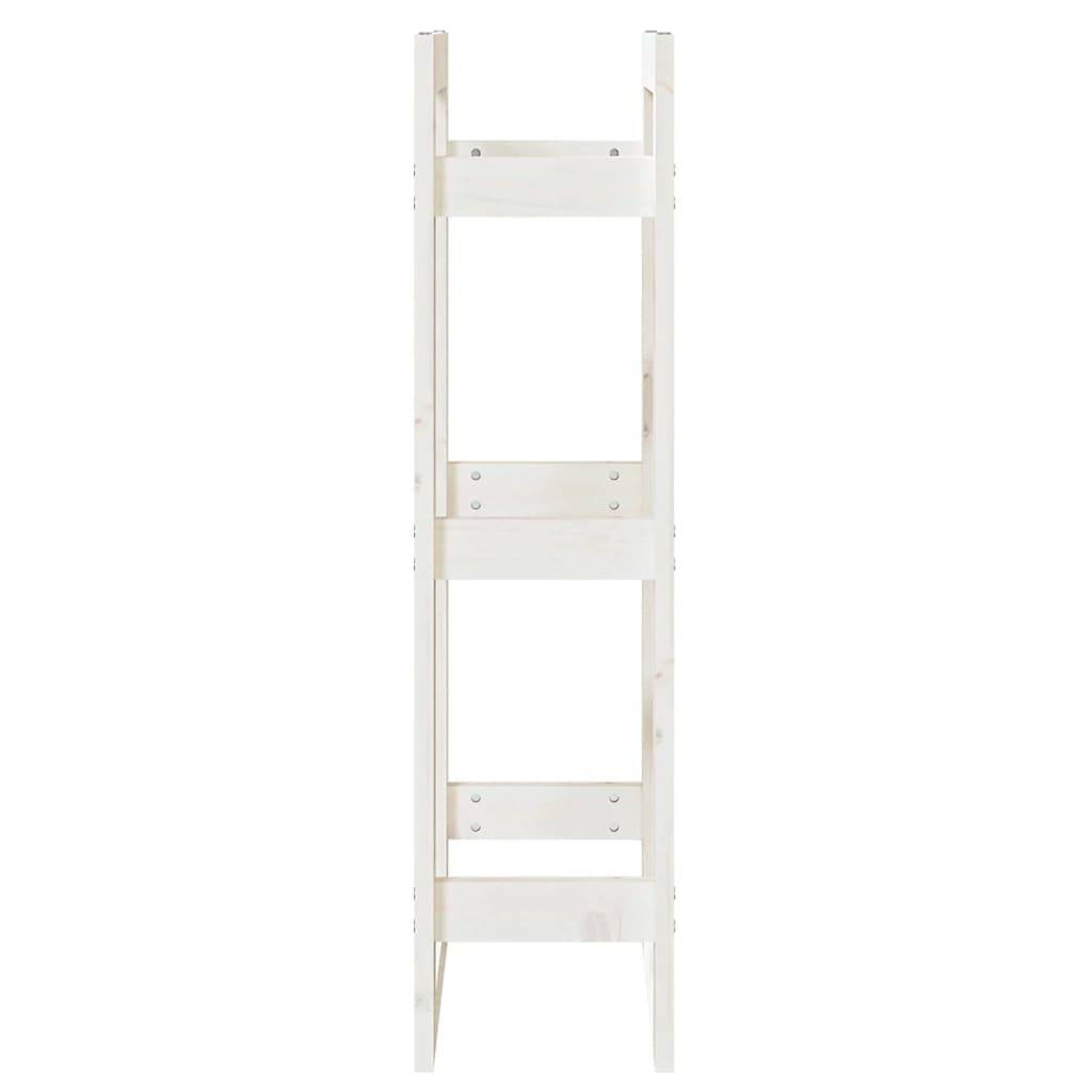 Range-bûches intérieur Bois de Pin Massif Stockage vertical pour Cheminée 41x25x100 cm Blanc - ComfortXL Outdoor Living - Image 6