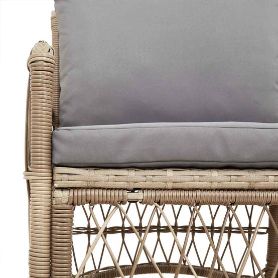 Chaise bois composite 1 places rotin beige 73 x 61 x 77 cm - Prolenta premium p390.1 - Image 7
