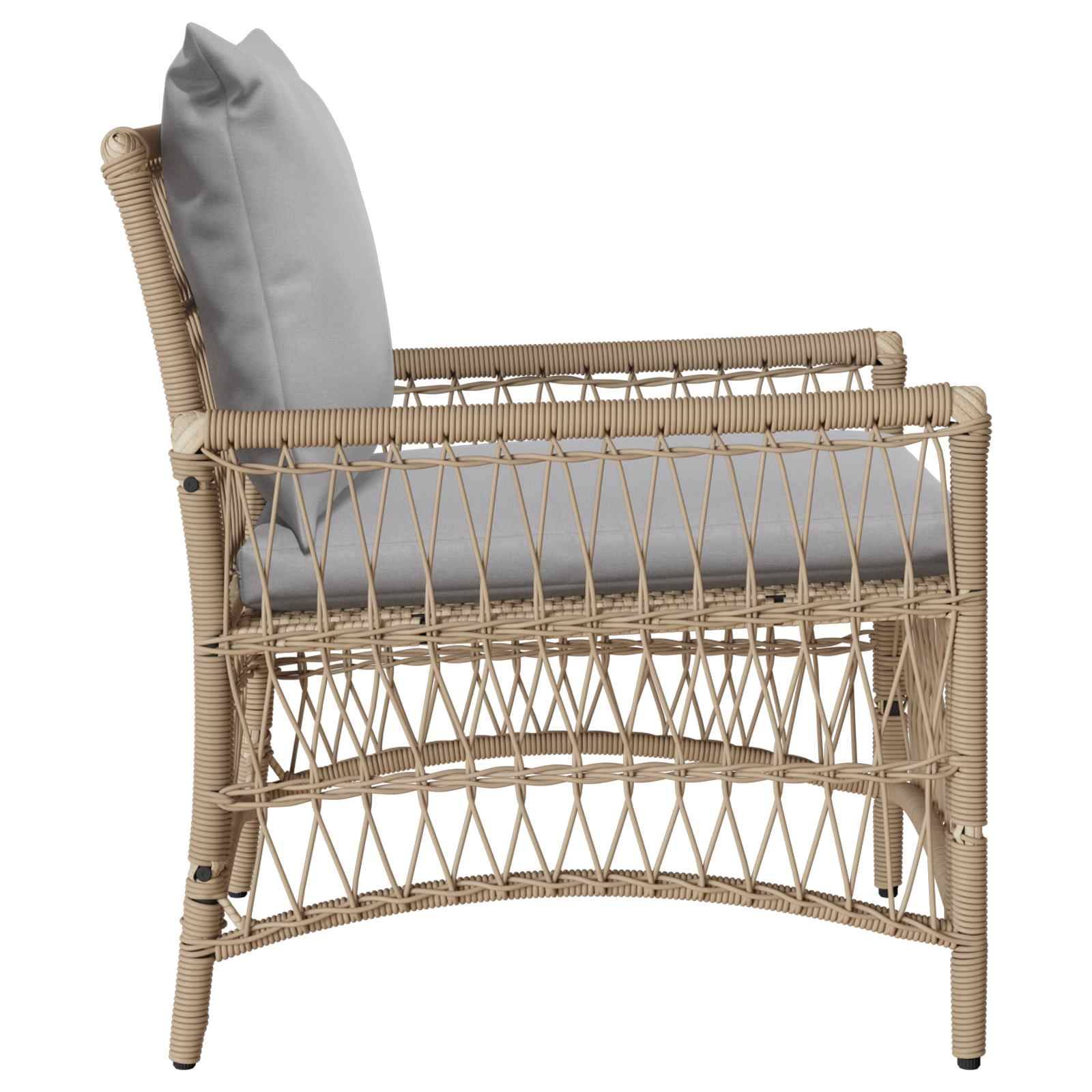 Chaise bois composite 1 places rotin beige  73 x 61 x 77 cm  - Prolenta premium  p390.1 - Image 5
