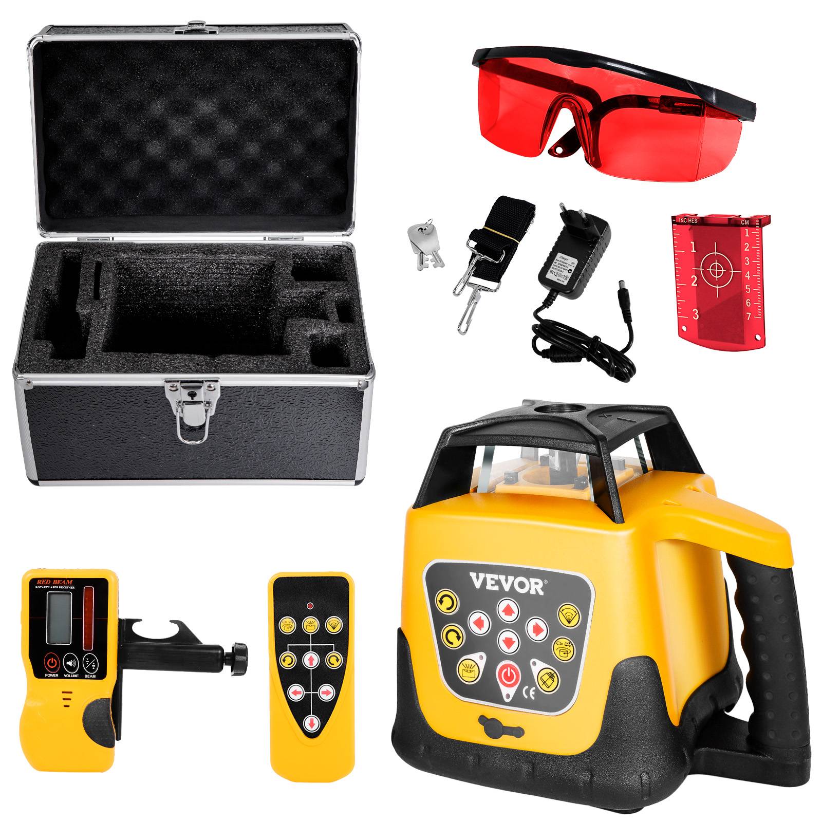 Vevor - VEVOR Kit Niveau Laser Rotatif Autonivelant 360° Portée 300 m Faisceau Rouge