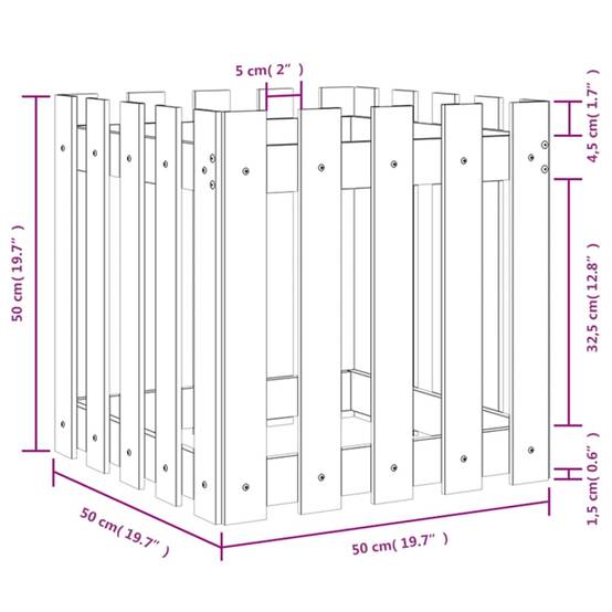 Prolenta Premium - Jardinière bois marron 50 x 50 x 50 cm - Prolenta premium p320.5 - Image 9