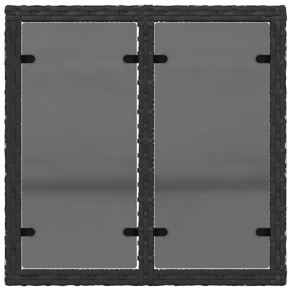 PANGIVO - Table de jardin résine tressée verre noir 55 x 55 x 37 cm - PANGIVO - Image 7