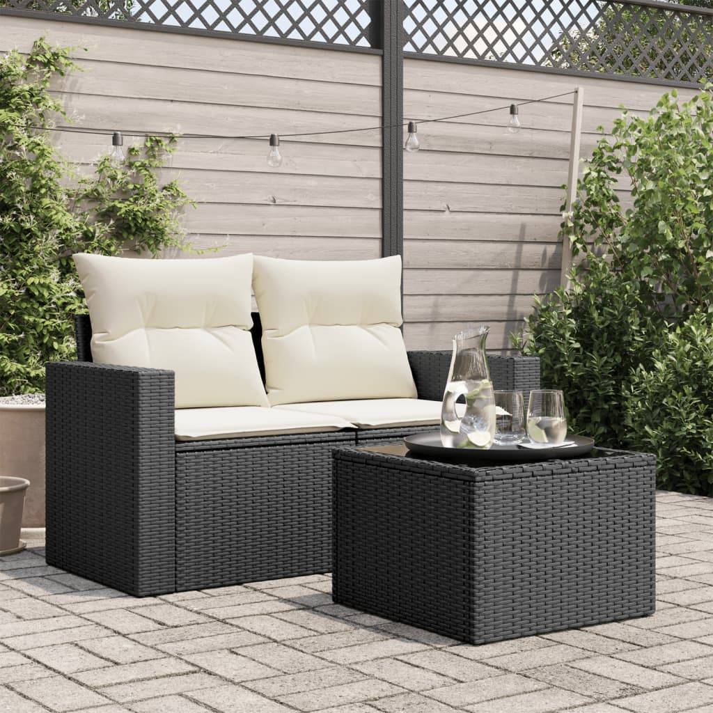 PANGIVO - Table de jardin résine tressée verre noir 55 x 55 x 37 cm - PANGIVO - Image 3