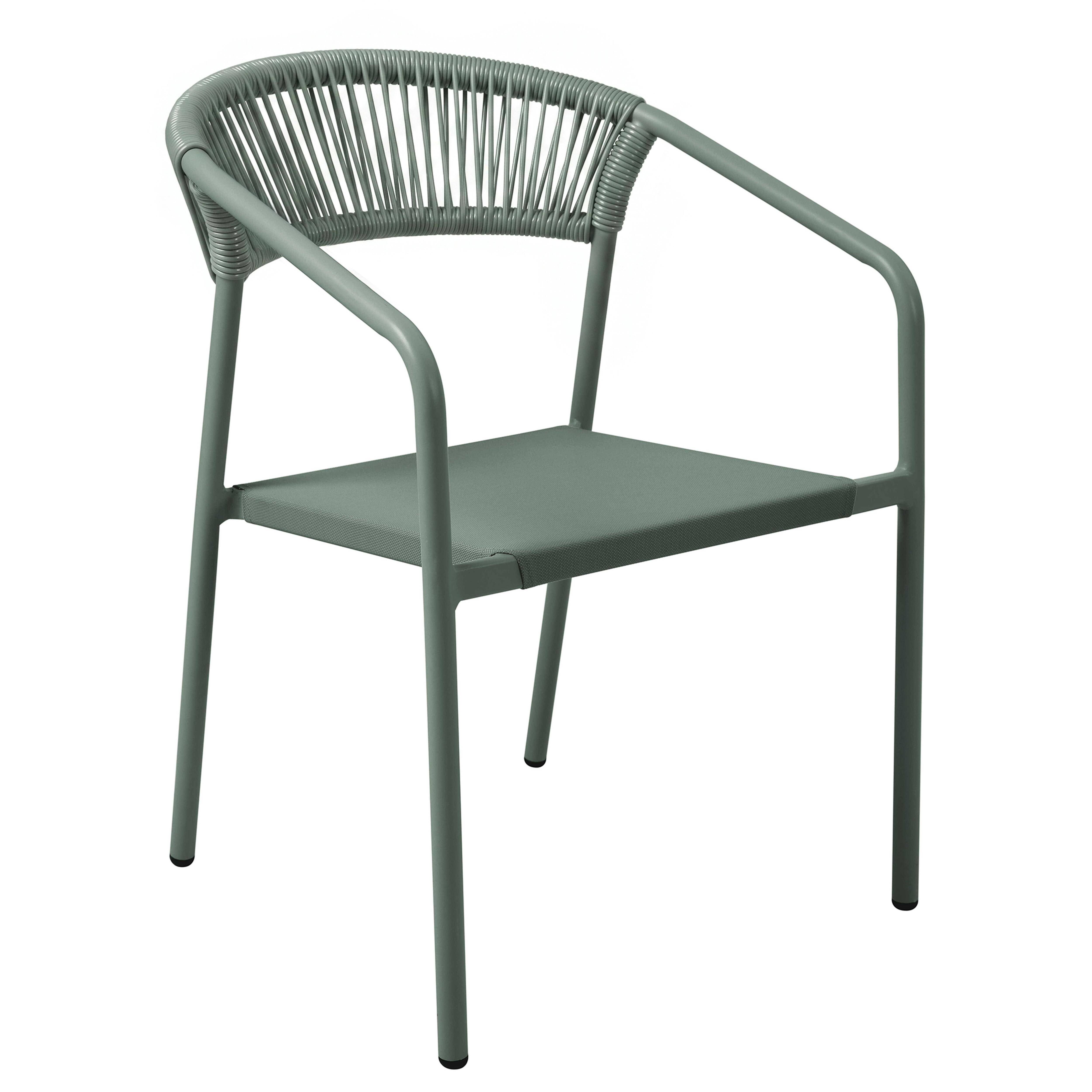 Oviala - Table de jardin aluminium 150x90 cm et 6 chaises textilène vert Nocera - Oviala - Image 6