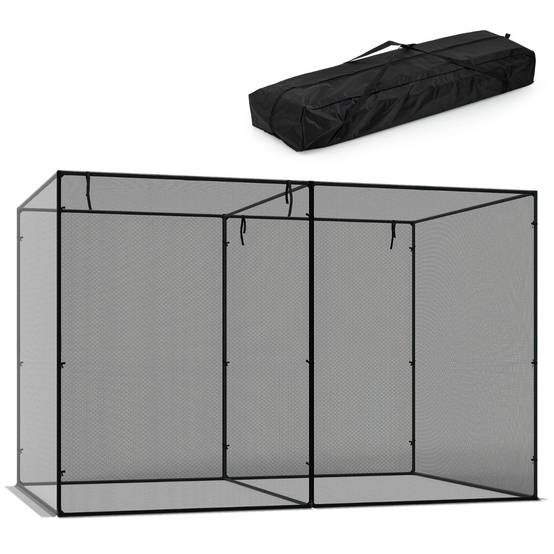 Serre de Jardin 6.2m² avec Filet de Protection Portes à Fermeture Éclair Cage de Culture avec Sac de Transport 310x200x200CM MAISON CHIC - Image 1
