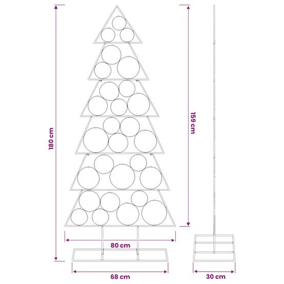Vidaxl - Sapin de Noël en métal avec support KUOPIO 180 cm Acier Doré vidaXL 42053947 - Image 3