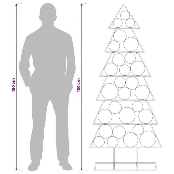 Vidaxl - Sapin de Noël en métal avec support KUOPIO 180 cm Acier Doré vidaXL 42053947 - Image 8
