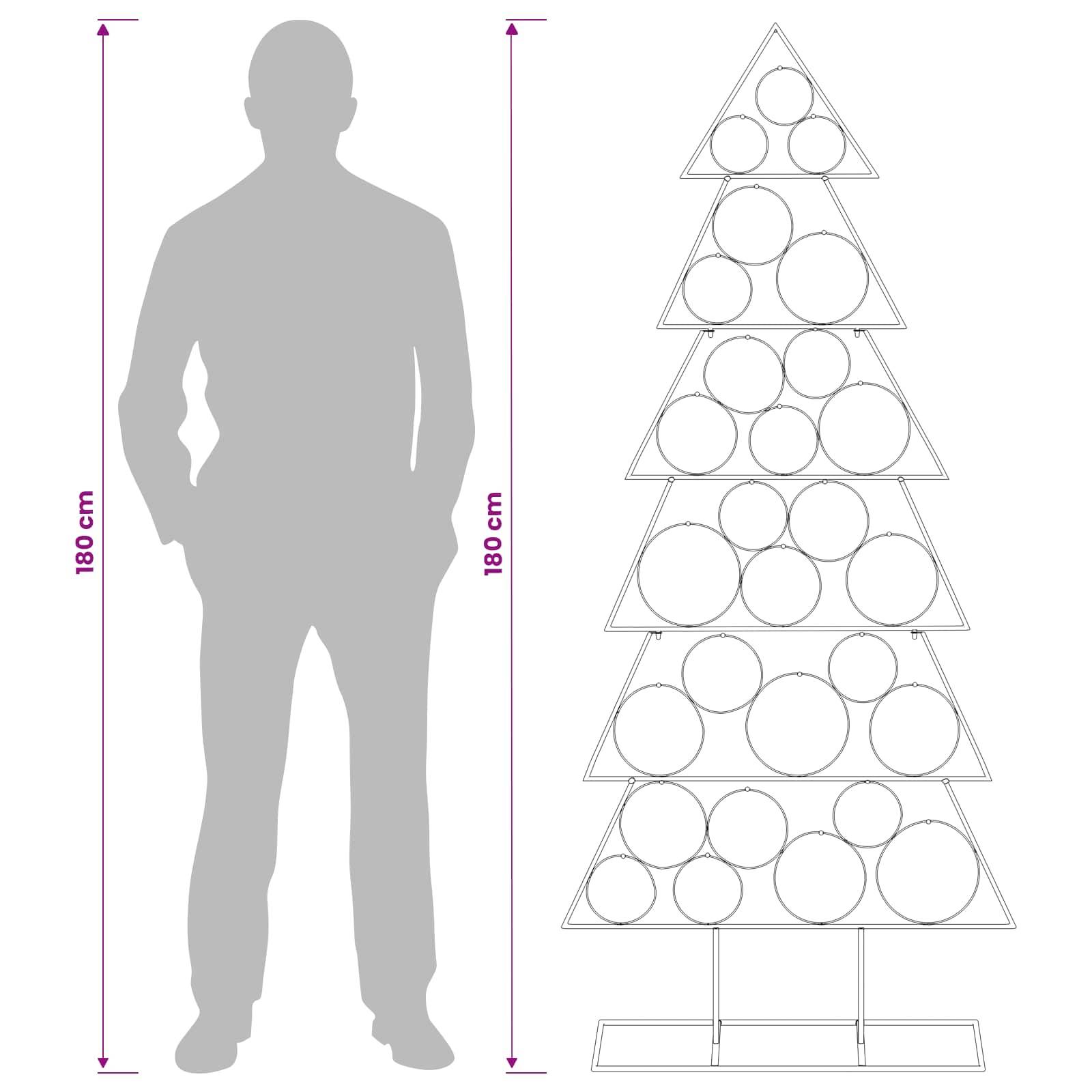 Vidaxl - Sapin de Noël en métal avec support KUOPIO 180 cm Acier Doré vidaXL 42053947 - Image 8