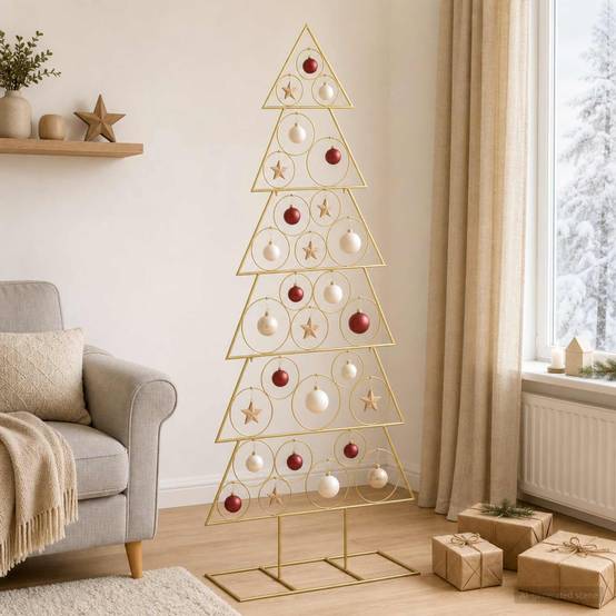 Vidaxl - Sapin de Noël en métal avec support KUOPIO 180 cm Acier Doré vidaXL 42053947 - Image 1