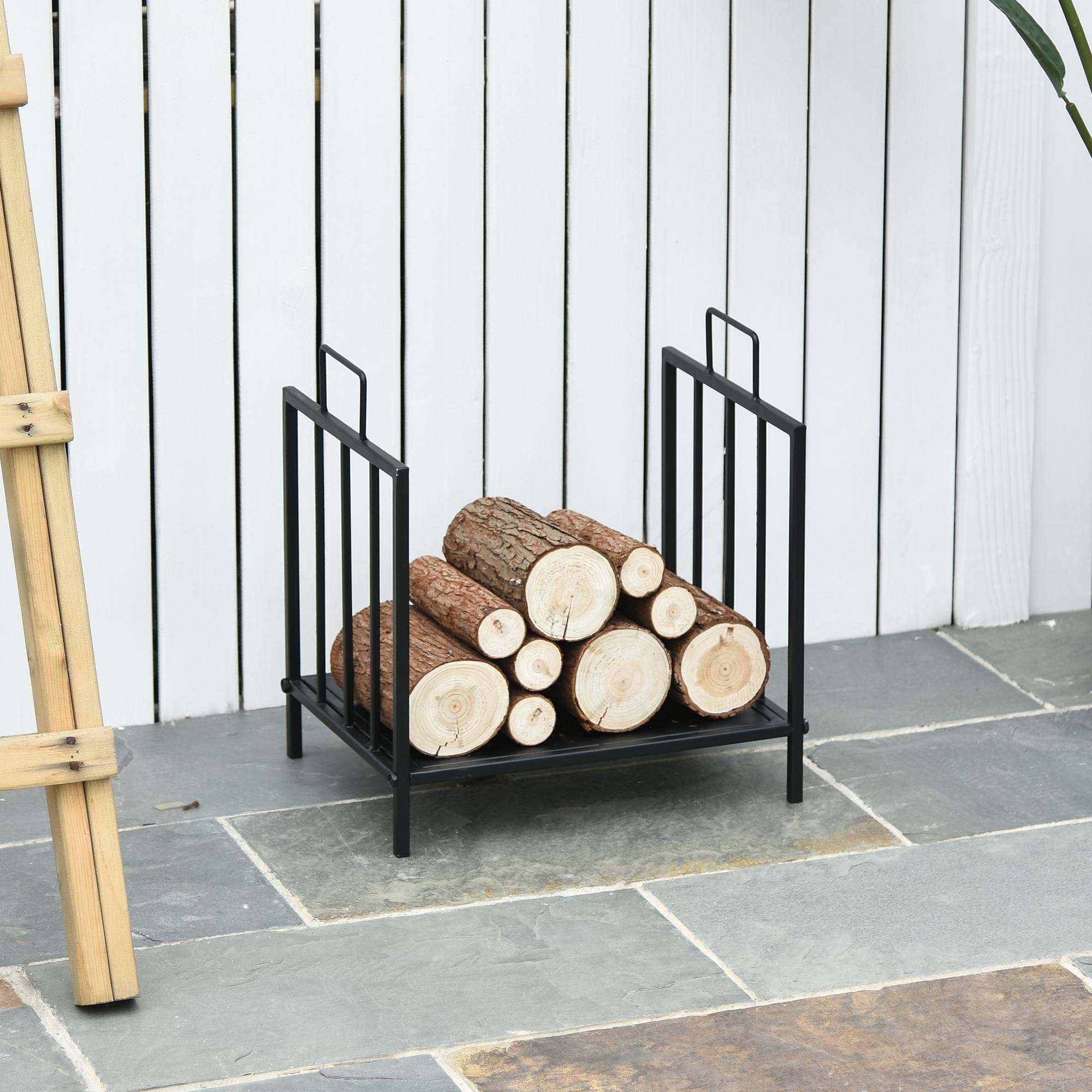 ComfortXL - Porte-bûches métal noir 44 x 33 x 46 cm intérieur rangement bois cheminée 15 kg - ComfortXL Outdoor Living - Image 7
