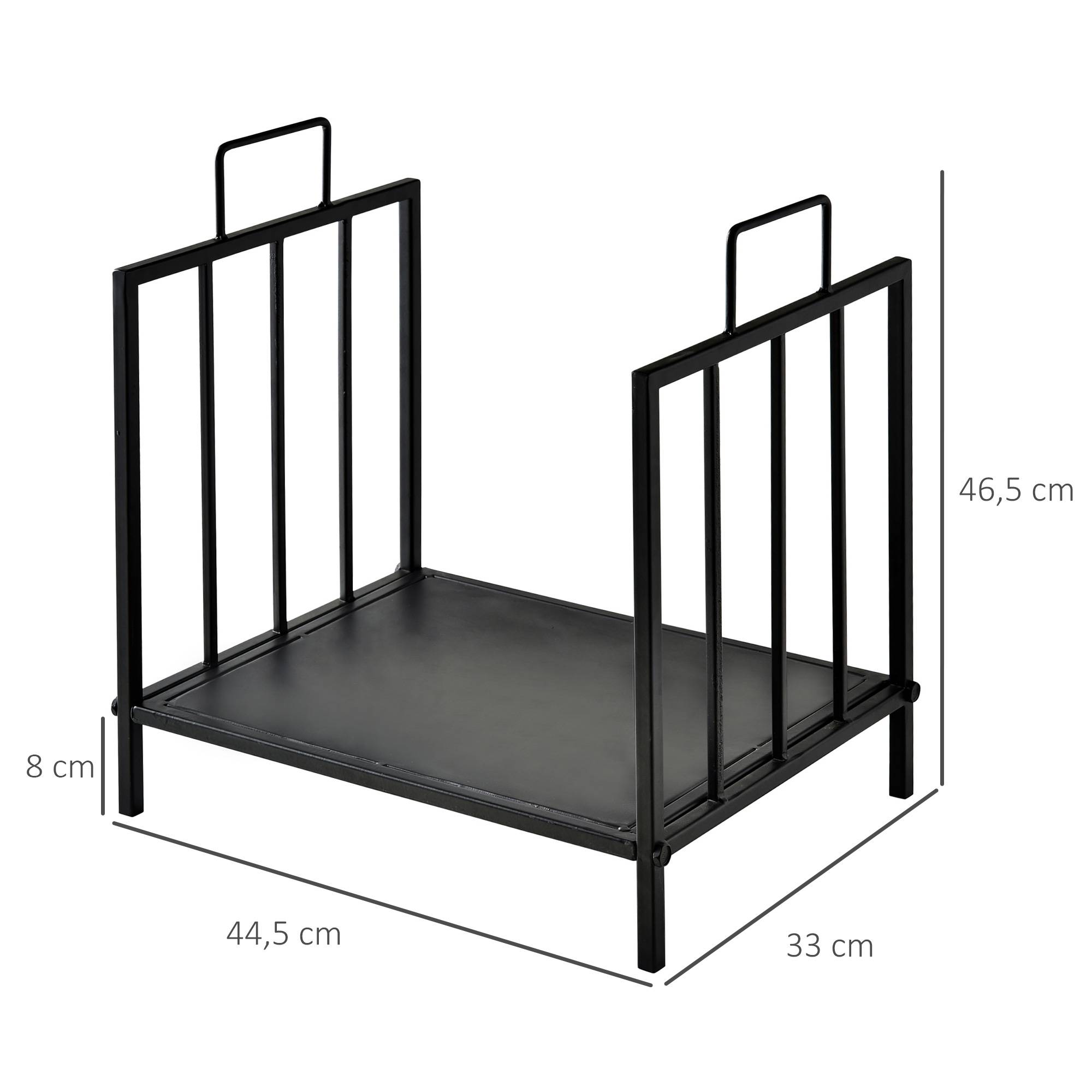 ComfortXL - Porte-bûches métal noir 44 x 33 x 46 cm intérieur rangement bois cheminée 15 kg - ComfortXL Outdoor Living - Image 3