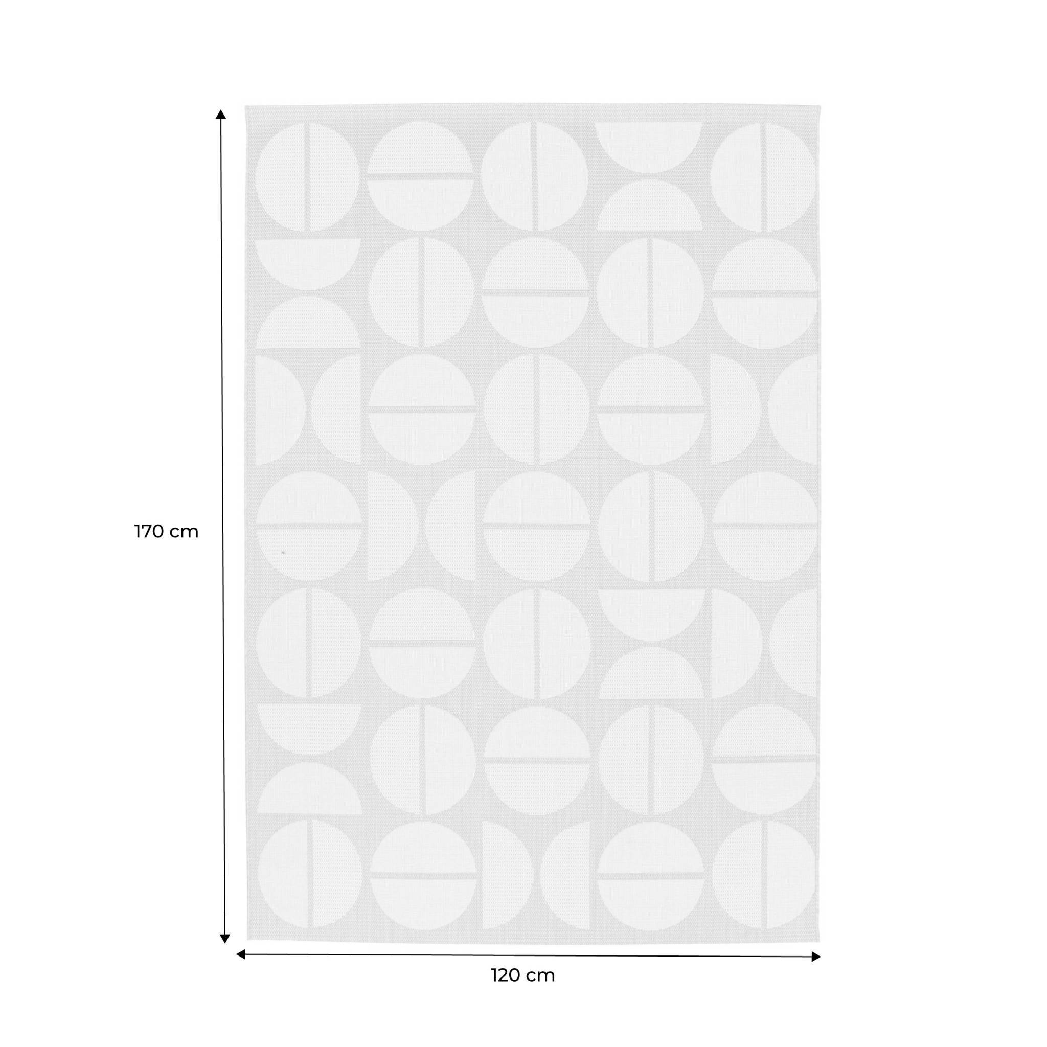 Tapis intérieur/extérieur motifs géométriques beige polyester recyclé Megan 120x170cm | sweeek - Image 4