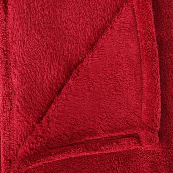 Plaid grand modèle microfibre 180x230 cm rouge Atmosphera - Image 3