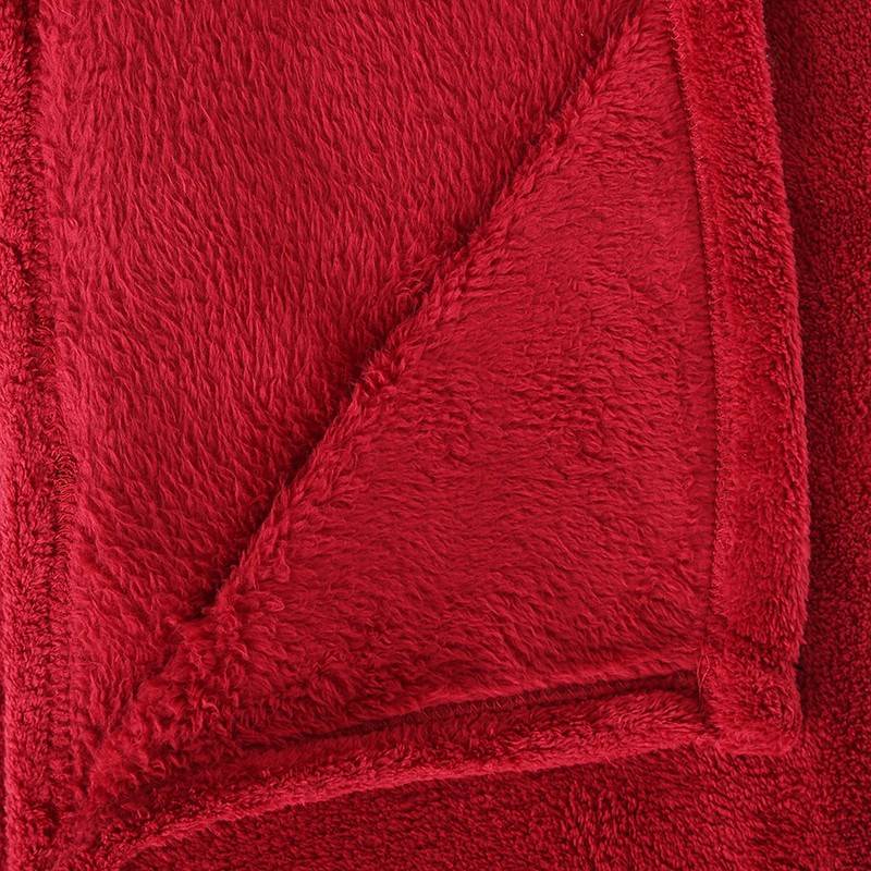 Plaid grand modèle microfibre 180x230 cm rouge Atmosphera - Image 3