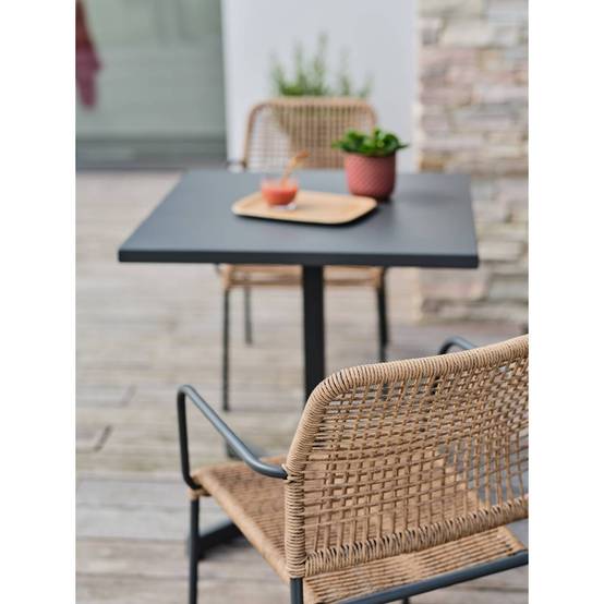 Fauteuil de jardin empilable en corde et acier - Gris anthracite - MARCEAU - Image 6