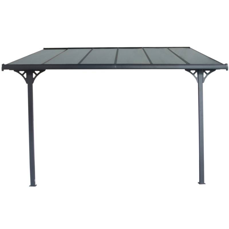 Pergola adossée ajustable aluminium anthracite 9,56 m² avec pattes de fixation X-METAL - Image 3