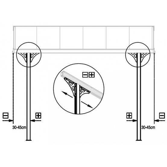Pergola adossée ajustable aluminium anthracite 9,56 m² avec pattes de fixation X-METAL - Image 4