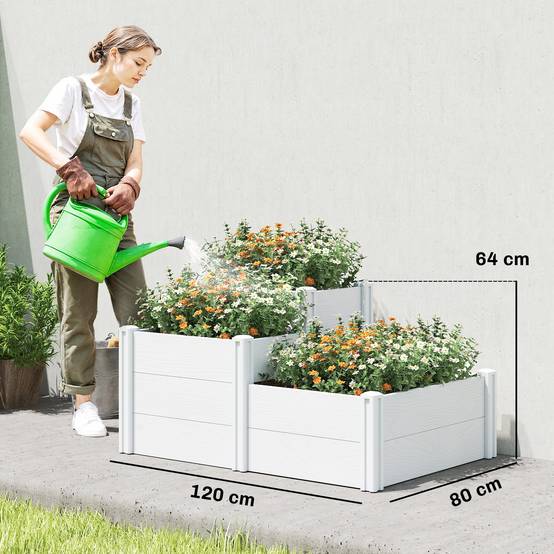 Potager surélevé 3 niveaux empilable, sans fond, modulaire, plastique - Image 5