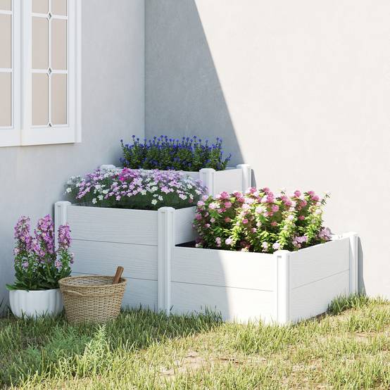 Potager surélevé 3 niveaux empilable, sans fond, modulaire, plastique - Image 4
