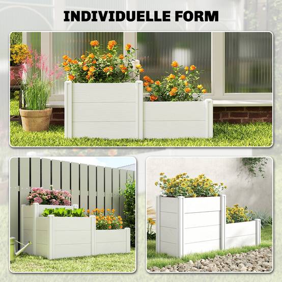 Potager surélevé 3 niveaux empilable, sans fond, modulaire, plastique - Image 7