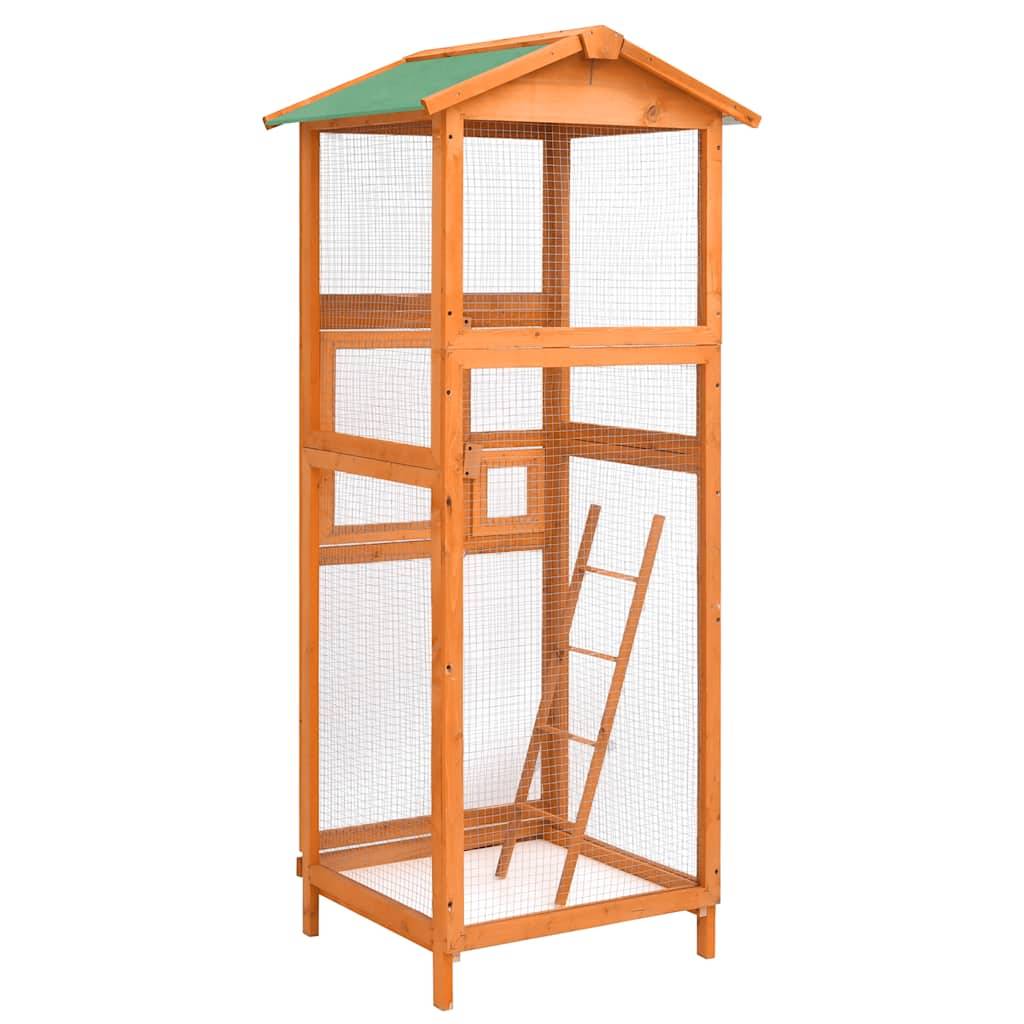 Volière extérieure en bois de sapin 166 cm avec toit étanche pour oiseaux – ComfortXL Outdoor Living - Image 5