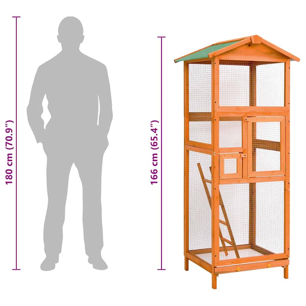 Volière extérieure en bois de sapin 166 cm avec toit étanche pour oiseaux – ComfortXL Outdoor Living - Image 9
