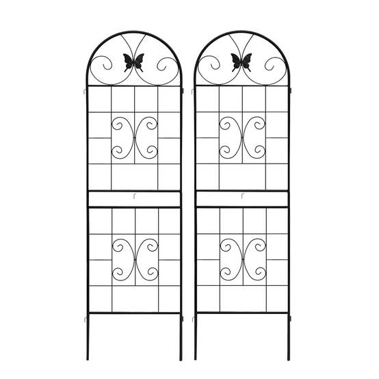 Treillis Jardin Métal Acier Support Plantes Grimpantes 50x180cm Noir - ComfortXL Outdoor Living - Image 2