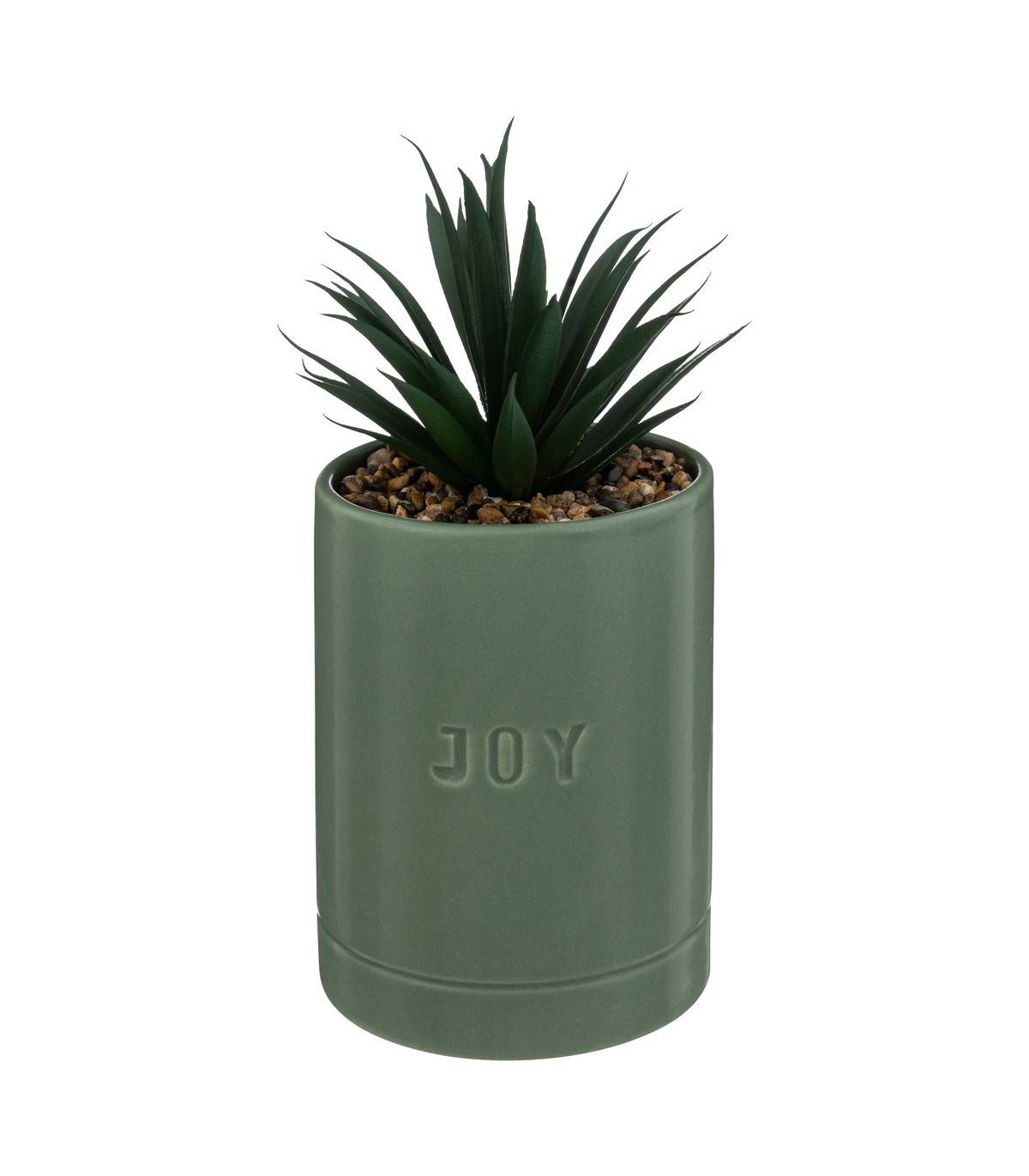 Plante artificielle pot en Céramique Vert Jade H 20 cm - Image 1