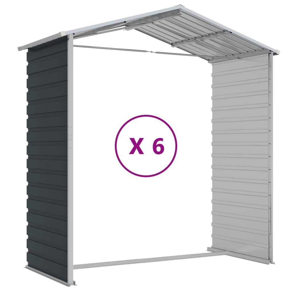 Vidaxl - Abri de jardin anthracite 191x555x198 cm acier galvanisé vidaXL 3188258 - Image 8