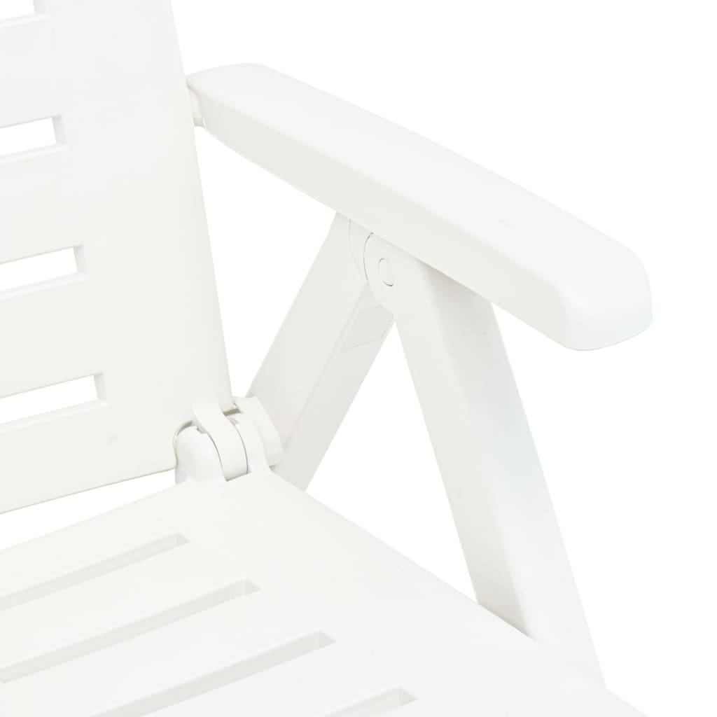 Bain de soleil pliable - Transat - Chaise longue Plastique Blanc - MEUBLE PRO - Image 8