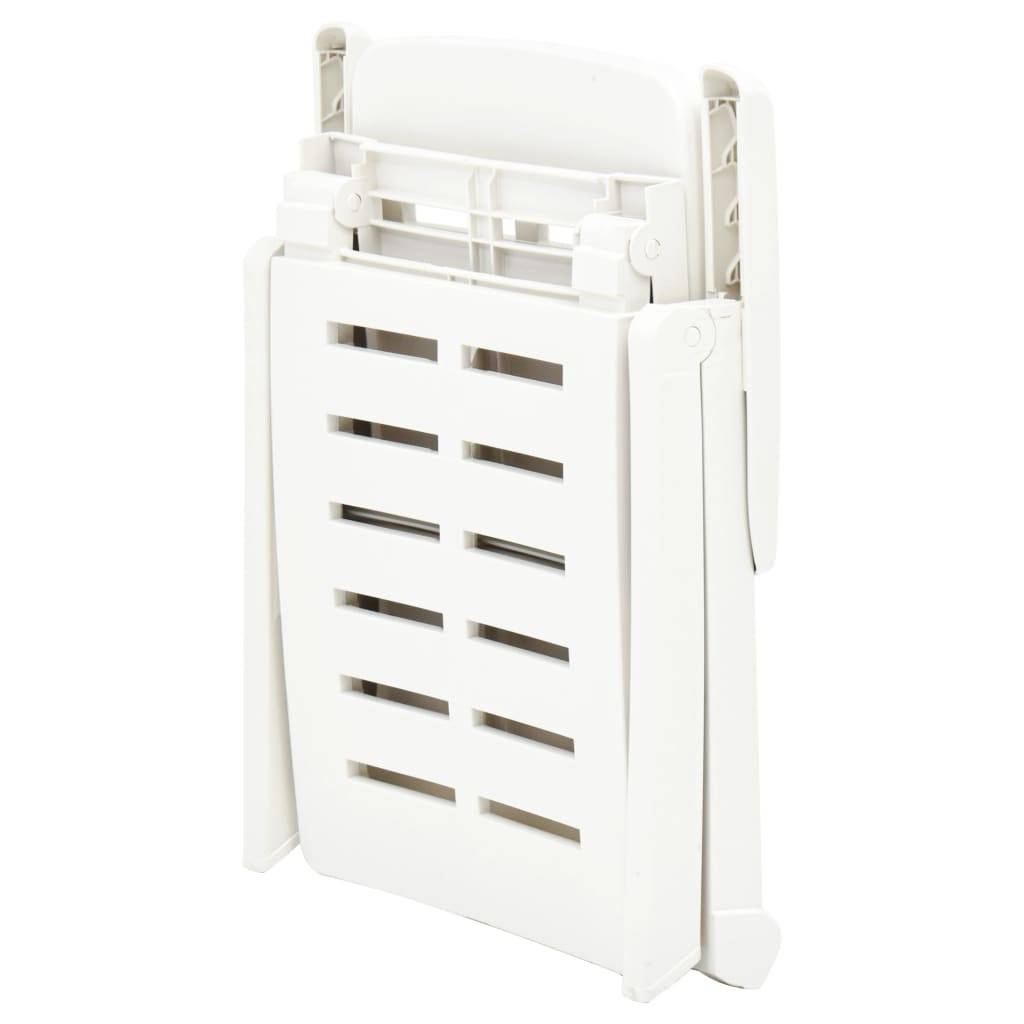 Bain de soleil pliable - Transat - Chaise longue Plastique Blanc - MEUBLE PRO - Image 7