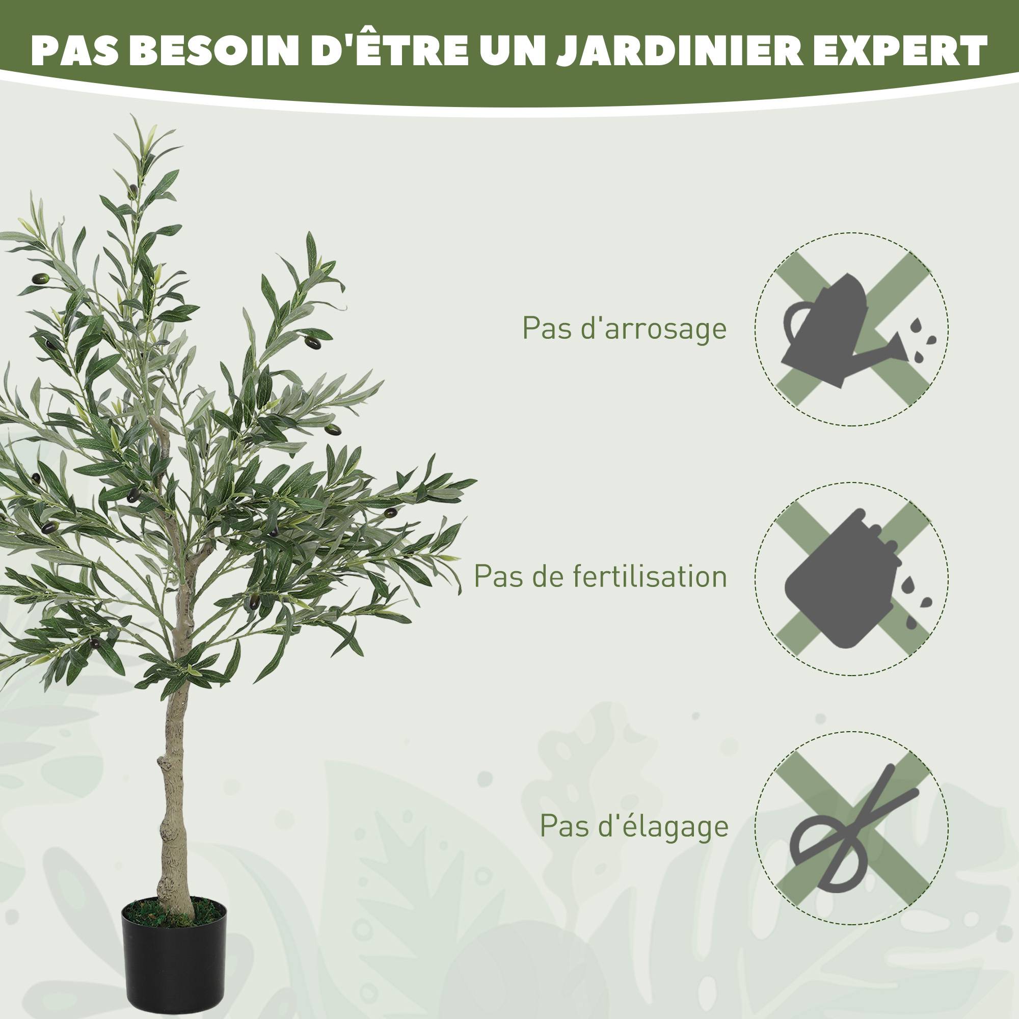 Olivier artificiel 120 cm plante artificielle intérieur, fausse plante décoration pour maison, bureau, salon, chambre - Image 9
