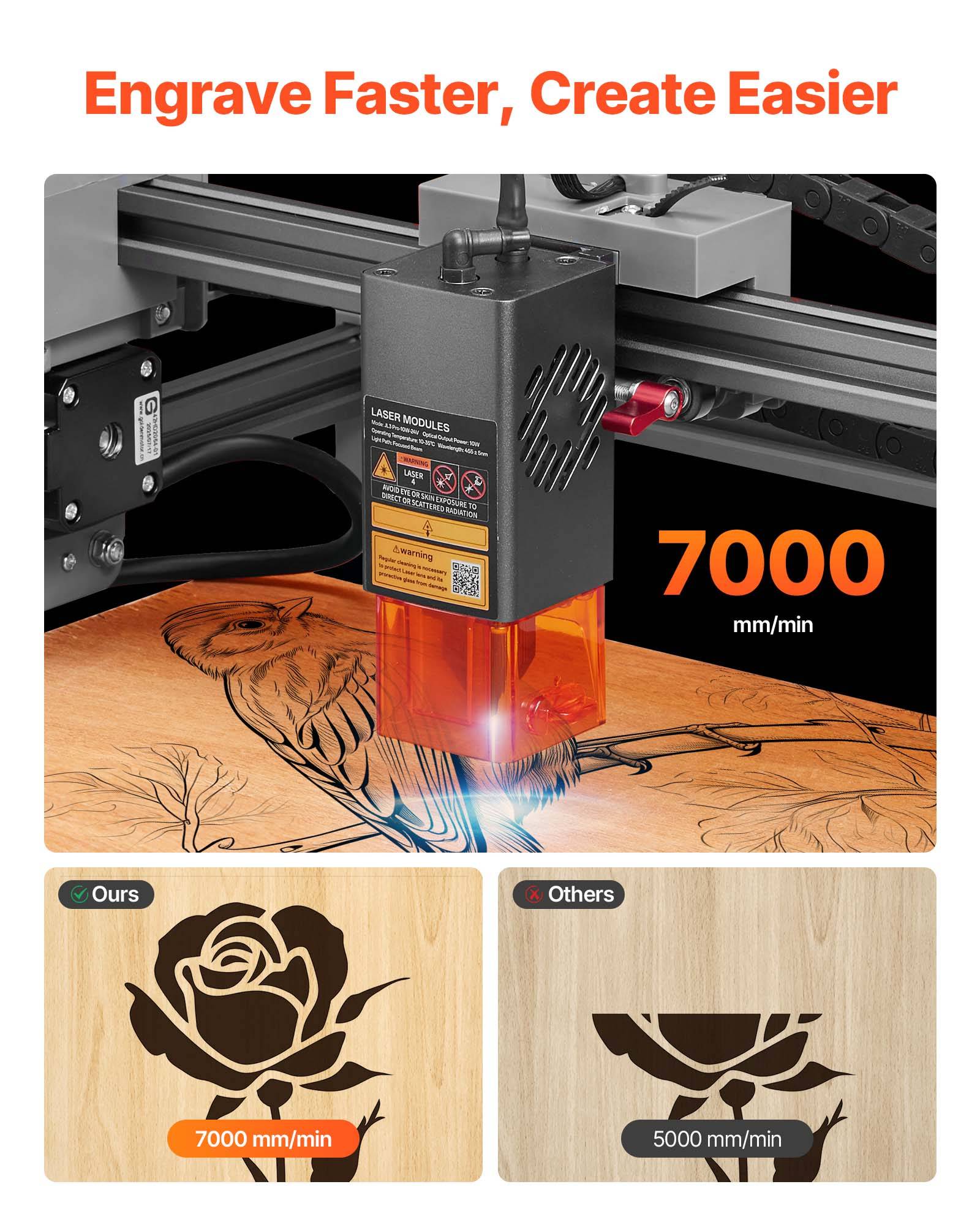 Vevor - Vevor Graveur Laser Machine Gravure Et Découpe Laser 10 W Avec Boîtier Classe 1 - Image 2