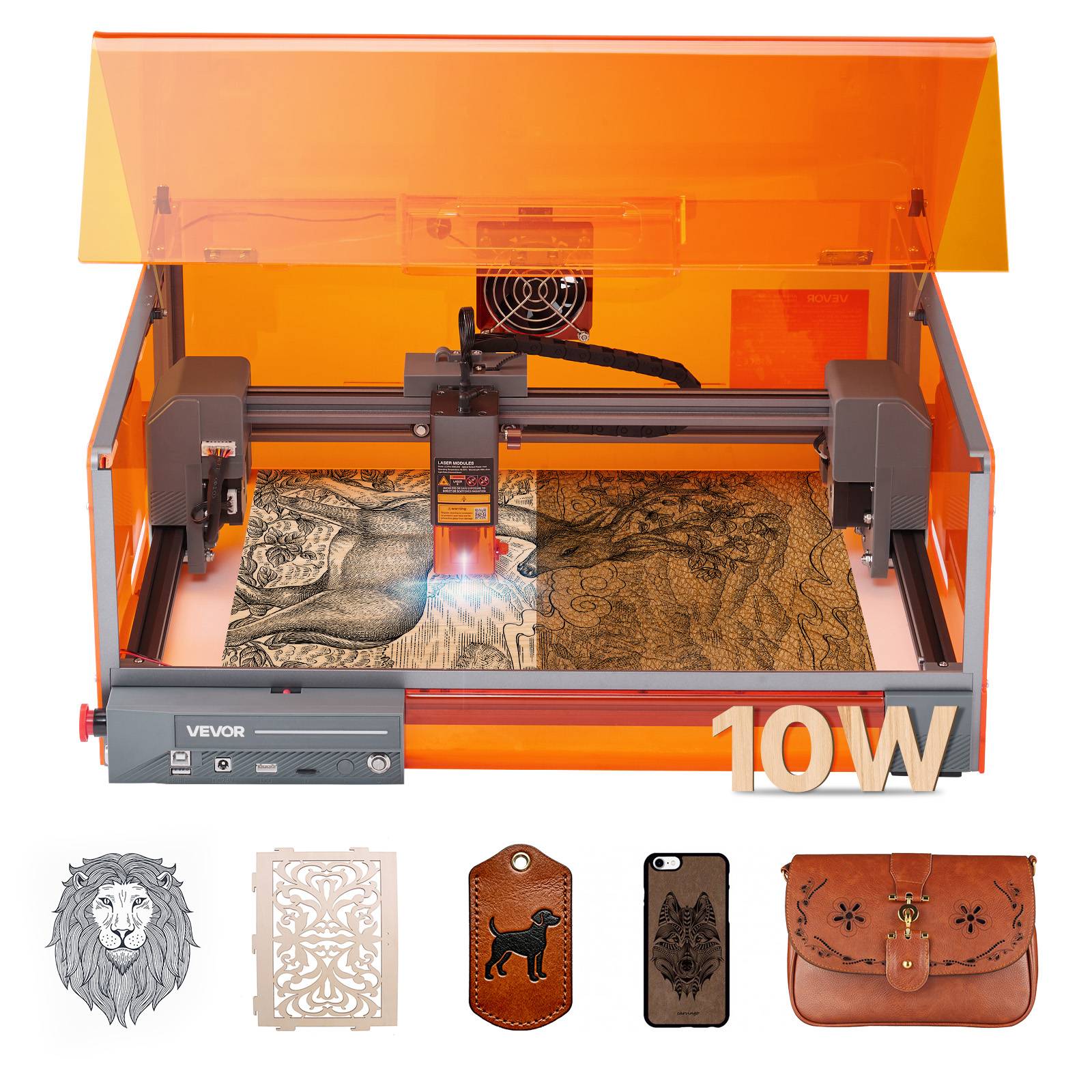 Vevor - Vevor Graveur Laser Machine Gravure Et Découpe Laser 10 W Avec Boîtier Classe 1 - Image 1