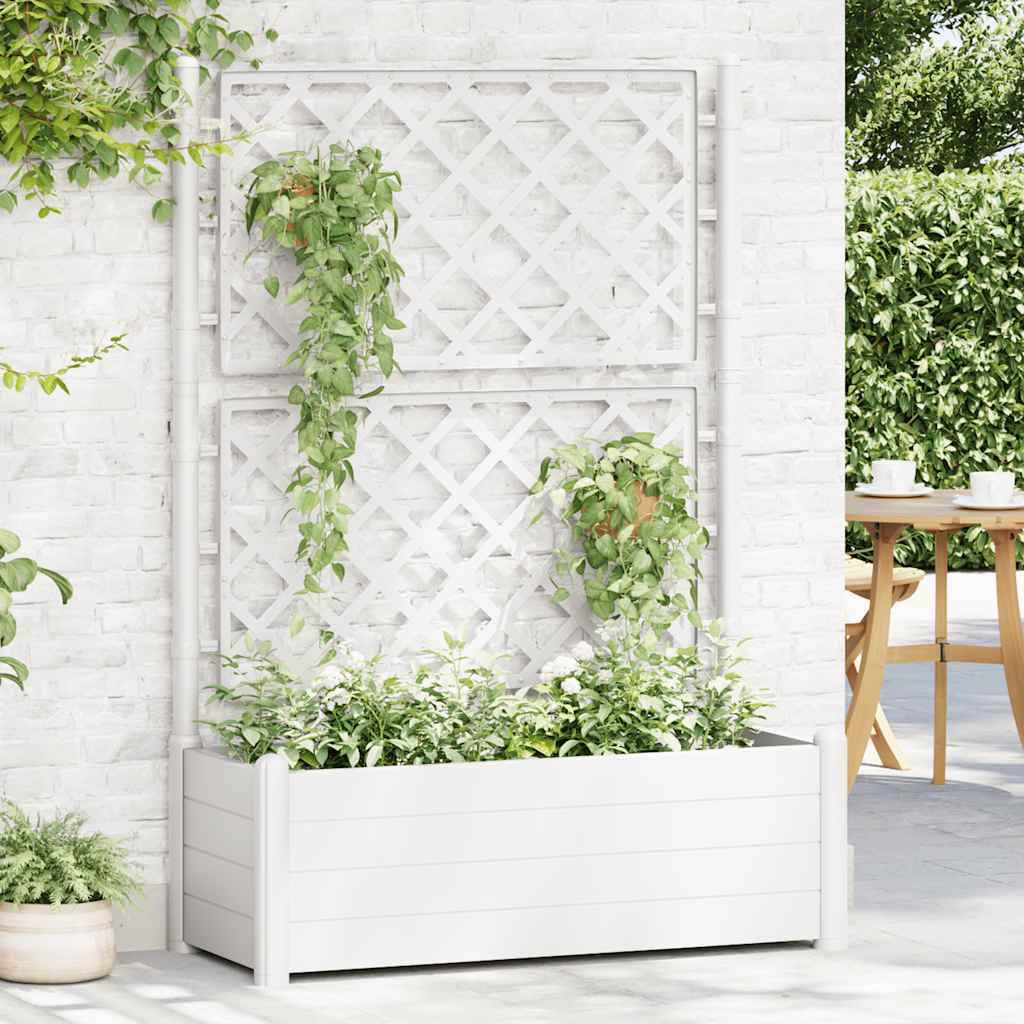 ComfortXL - Grande jardinière 90L avec treillis brise-vue pour balcon terrasse jardin Blanc – ComfortXL Outdoor Living - Image 3