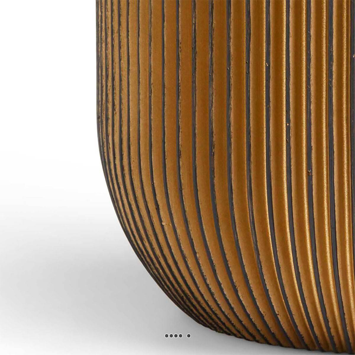 Artificielles - Superbe pot Groove eggpot doré fibres synthétiques H 21 x D 23 cm - dimhaut: H 21 cm - couleur: Doré - Image 3
