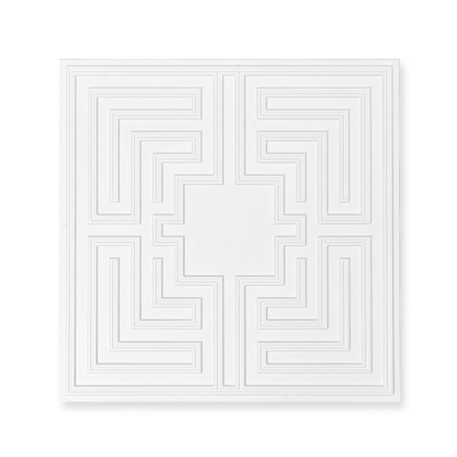 VEVOR Dalles plafond, lot 12, 24x24 po, PVC, installation facile. Motif Echo blanc. - Image 8