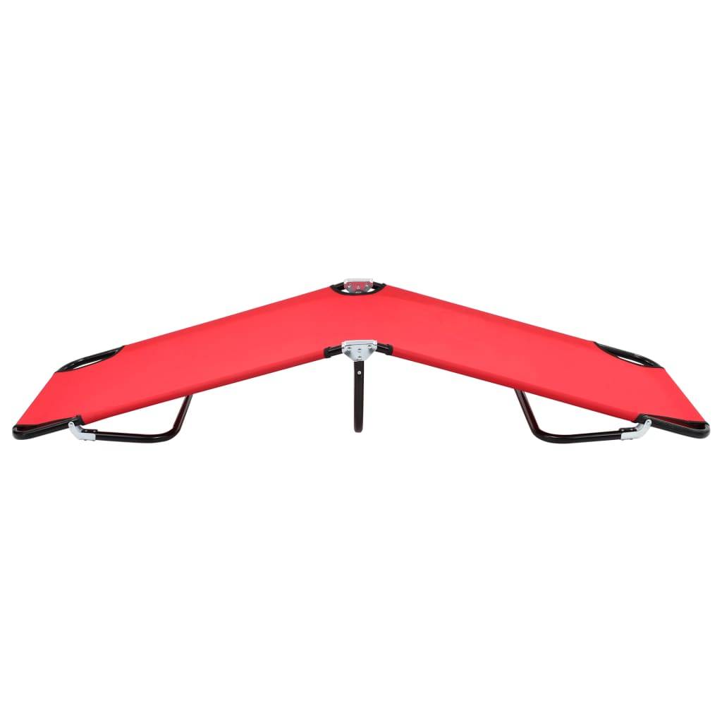 Helloshop26 - Lit de camping pliable terrasse meuble d'extérieur 190 cm pliable rouge acier - Image 3