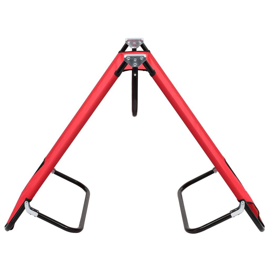 Helloshop26 - Lit de camping pliable terrasse meuble d'extérieur 190 cm pliable rouge acier - Image 4