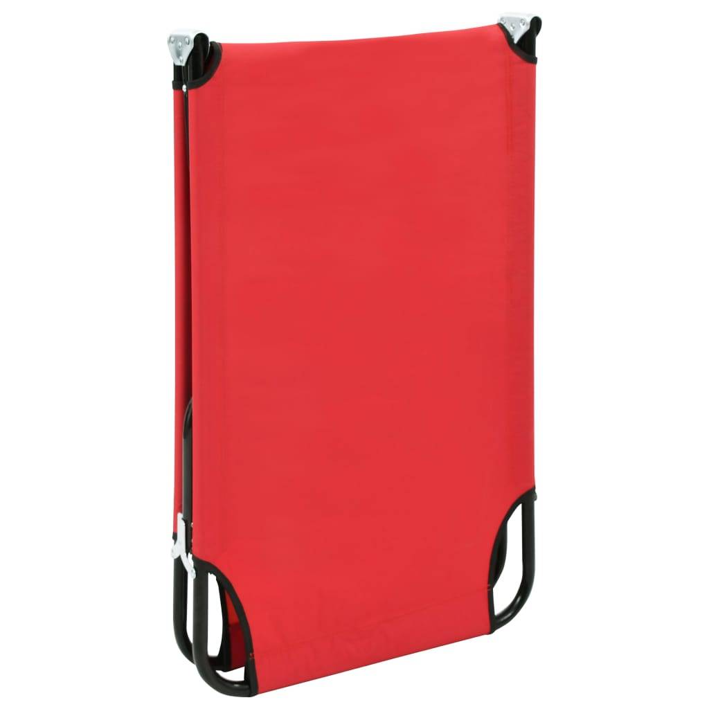 Helloshop26 - Lit de camping pliable terrasse meuble d'extérieur 190 cm pliable rouge acier - Image 6