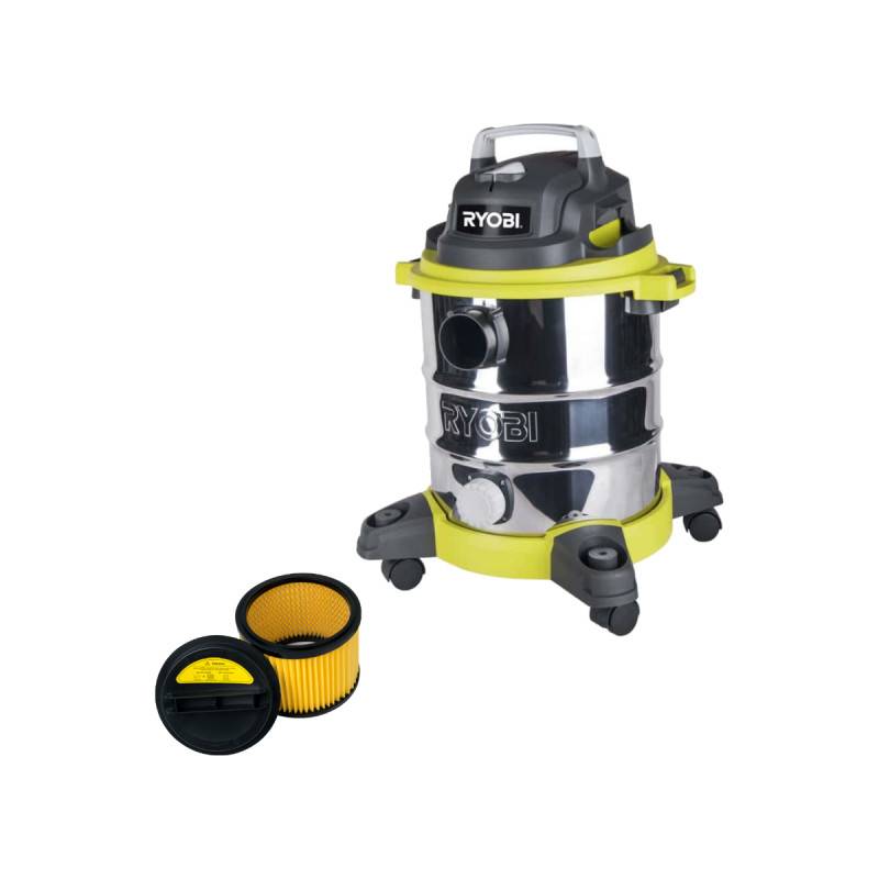 Ryobi - Pack RYOBI Aspirateur eau et poussière RVC-1220I-G - 1250W - 20L - Filtre de rechange - RAKVACF2030
