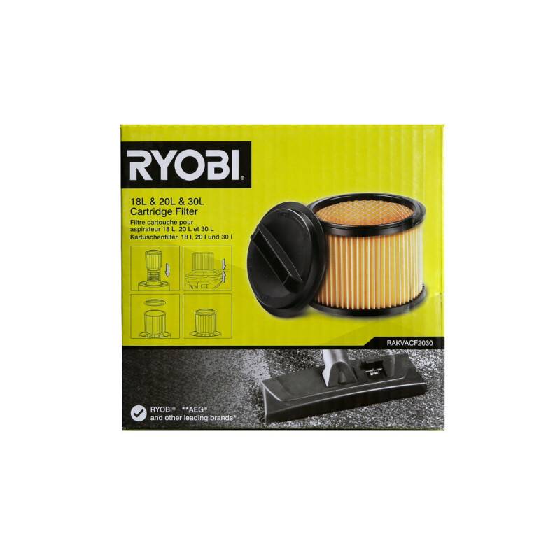 Ryobi - Pack RYOBI Aspirateur eau et poussière RVC-1220I-G - 1250W - 20L - Filtre de rechange - RAKVACF2030 - Image 4