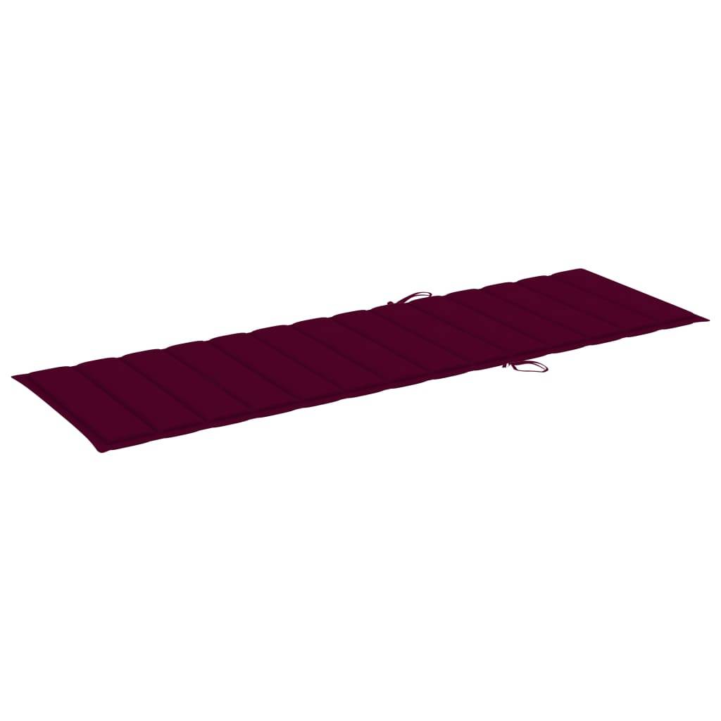 PANGIVO - Chaise longue pliable en bois d'acacia avec coussin vin rouge 200 x 61 x 30/86 cm - PANGIVO - Image 9